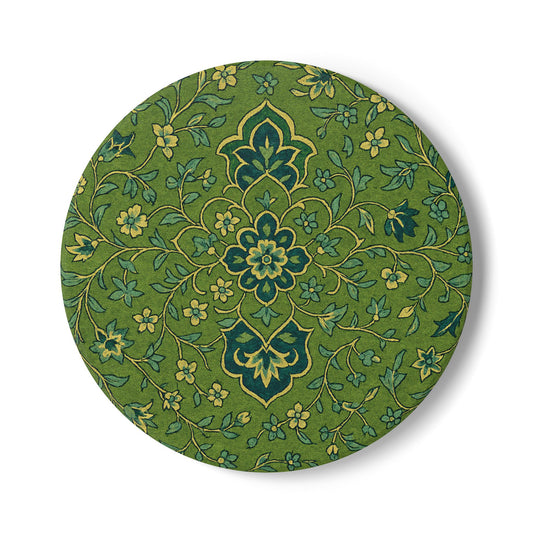 Ceramic Coaster - Haramain Mosque Green Carpet Inspired Design