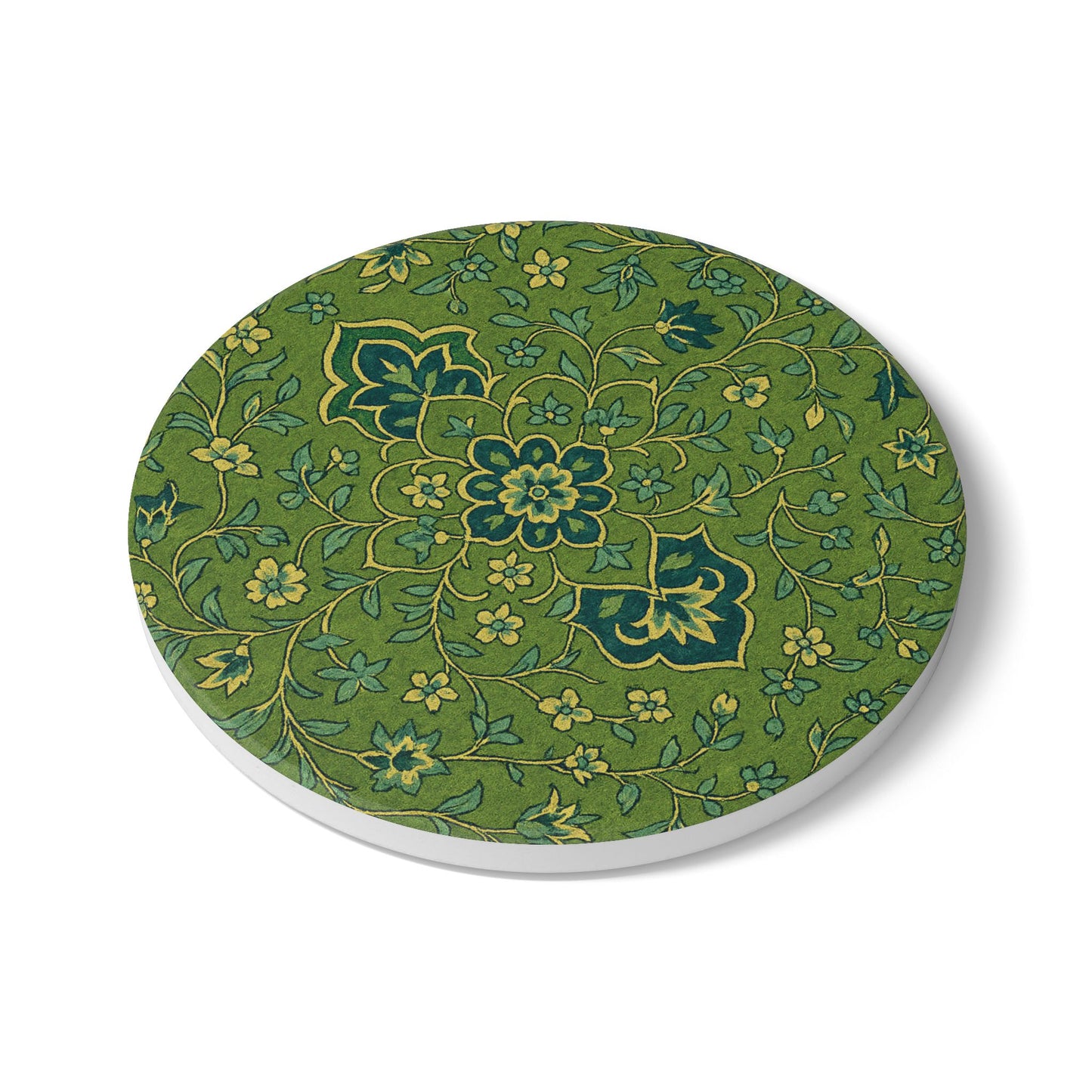 Ceramic Coaster - Haramain Mosque Green Carpet Inspired Design
